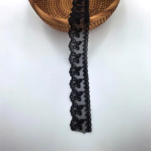 Miniatura 5 de 5 yardas de cinta de encaje con ojales y moño de algodón para costura, manualidades, decoración de boda, envoltura de regalo, de 1.4 pulgadas