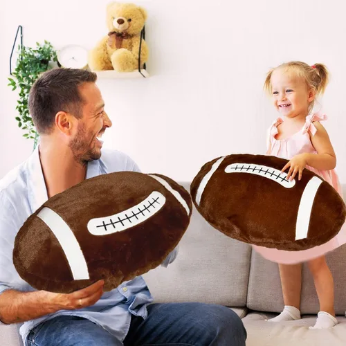 Miniatura 4 de Almohada de fútbol americano, bonita felpa de fútbol para fanáticos del fútbol, decoración creativa de habitación, regalo de peluche de fútbol