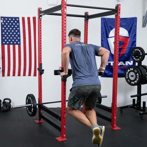 Miniatura 6 de Titan Fitness Barra de inmersión en Y para bastidores de potencia serie T-3, accesorio de inmersión montado en rack, capacidad de 500 libras