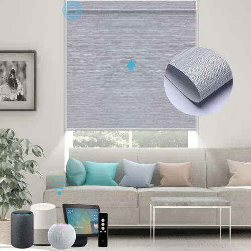 Miniatura 82 de SmartWings Persianas Motorizadas con Sombras para Ventana Control Remoto Funciona con Thread Apple Homekit Z-Wave Alexa 100% Blackout de Doble Cara