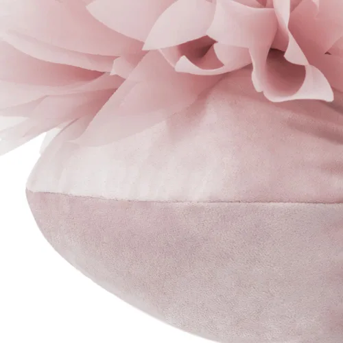 Miniatura 7 de Almohada decorativa de flores 3D hecha a mano con margaritas rosas, bonito cojín redondo de terciopelo para cama, sofá, silla de automóvil, Rosa