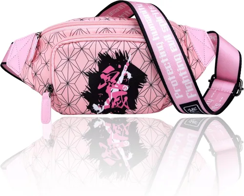 Roffatide Riñonera cruzada de anime para hombres y mujeres, bolsa de cintura para la cadera, bolsa de hombro, bolsa de pecho mochila, Kamado Nezuko,