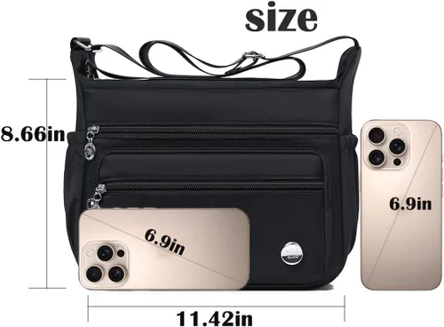Miniatura 7 de Bolsos cruzados para mujer, bolso de hombro espacioso con múltiples bolsillos, bolso cruzado a la moda, bolso de mano con asa superior