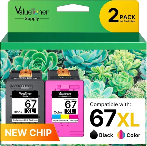 Paquete combinado de cartuchos 67XL negro/color para tinta de impresoras HP Ink 67 67XL para impresoras Deskjet 2700e 2755e 2732 2752 Deskjet 4155
