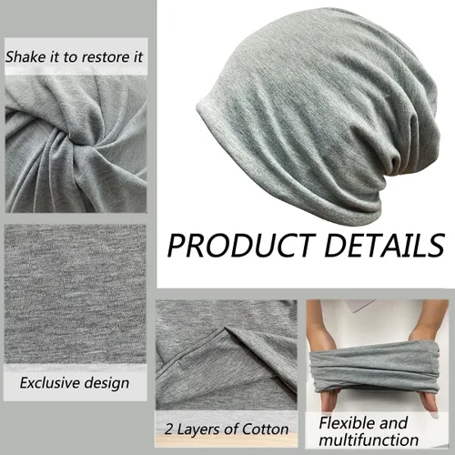 Miniatura 3 de JarseHera Gorros de algodón para quimioterapia para mujer, gorro para el cáncer, turbante