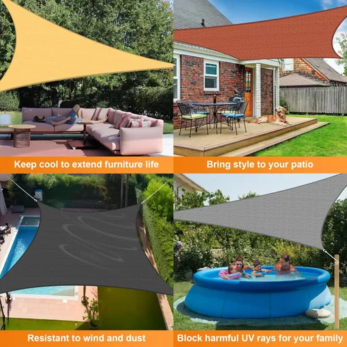 Miniatura 2 de Artpuch - Toldo rectangular tipo vela, 5.46 oz/yd², con bloqueo de rayos ultravioleta, para patio, jardín, instalaciones y actividades al aire