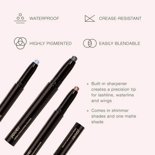 Miniatura 2 de Jouer Crayón de sombra de ojos en crema Hombres y mujeres Afilador integrado Probado por dermatólogos Fórmula impermeable, de secado rápido