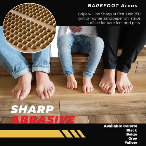 Miniatura 7 de GripStrips Peldaños Antideslizantes - Beige Paquete de 2 (32" x 2") - Tiras Antideslizantes para Exteriores - Tiras de Tracción de Seguridad
