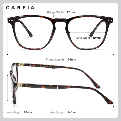 Miniatura 2 de CARFIA Lentes de bloqueo de luz azul – Anteojos antifatiga para juegos de computadora que evitan dolores de cabeza, marco de anteojos ligeros Marco