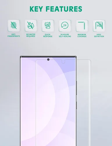 Miniatura 8 de apiker Paquete de 4 protectores de pantalla compatibles con Samsung Galaxy Note 10 Plus, película de TPU suave, compatible con sensor de huellas