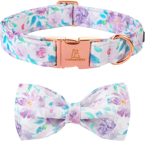 Miniatura 14 de Lionheart glory Collar de perro, Collar de perro para niños con corbatín azul ajustable, Collar con corbata para perros grandes Bandera