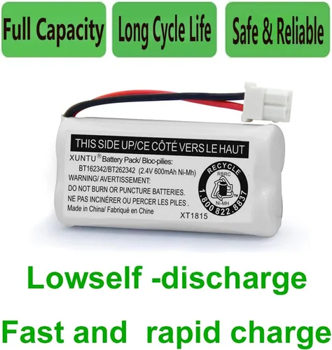 Miniatura 5 de XUNTU BT162342/BT262342 2.4V 600mAh Ni-MH batería inalámbrica para teléfono BT166342/BT266342 BT183342/BT283342 compatible con EL52351 TL90070