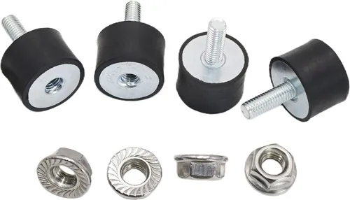 4 piezas M8 30 x 20 mm soportes de aislante de goma con un solo perno amortiguador con 4 piezas de tuercas de seguridad, soportes de aislamiento de