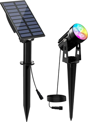 Miniatura 26 de Luces solares para exterior, focos de paisaje IP65 impermeables con cable de 3m, luces de pared para exterior con encendido y apagado automático