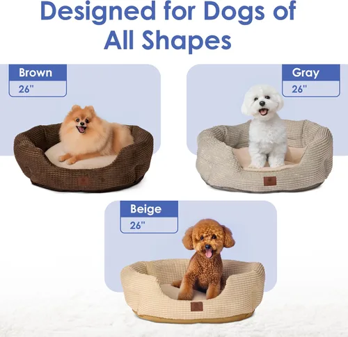 Miniatura 6 de American Kennel Club Cama para perro de 26 pulgadas, textura de palomitas de maíz, lavable, antideslizante, para perros medianos y grandes