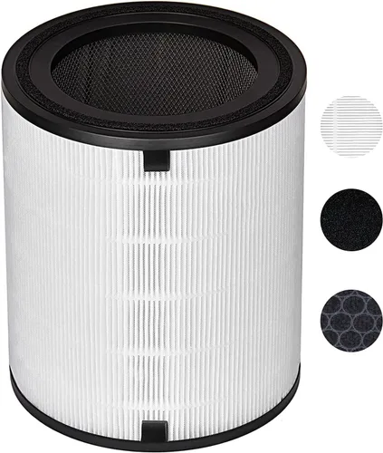 para LEVOIT LV-H133 - Juego de filtros de repuesto para purificador de aire - Filtros de carbón verdadero y activado - Compatible con el juego de