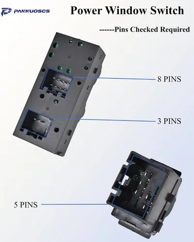 Miniatura 3 de PANNUOSCS Interruptor de ventana principal con interruptores de ventana de pasajero compatible con Ford F150 Expedition 2004-2008 Crown Victoria