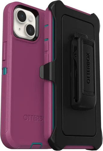 Miniatura 8 de OtterBox Funda de la serie Defender para iPhone 14 Plus - Negro, resistente y duradera, con protección de puerto, incluye clip de funda y soporte