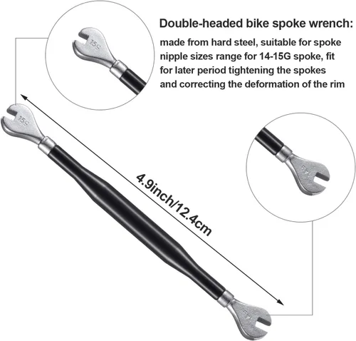 Miniatura 4 de 5 piezas de llave de radios de bicicleta herramienta de radios para bicicleta con palanca de neumático de 1 pieza Kit correcto de llanta