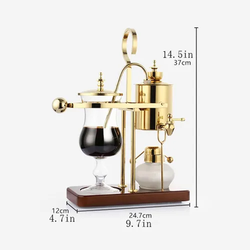 Miniatura 2 de ASSICON Cafetera de aluminio con sifón de equilibrio familiar de lujo, cafetera con sifón en frío, cafetera con diseño elegante estilo retro