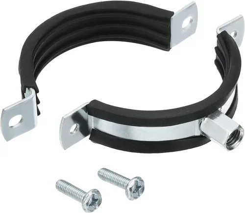 Miniatura 4 de PATIKIL Gancho de tubo de anillo dividido, 2 piezas de 2.5 pulgadas (2.559 in) de hierro chapado en zinc ajustable para montaje en pared, montaje