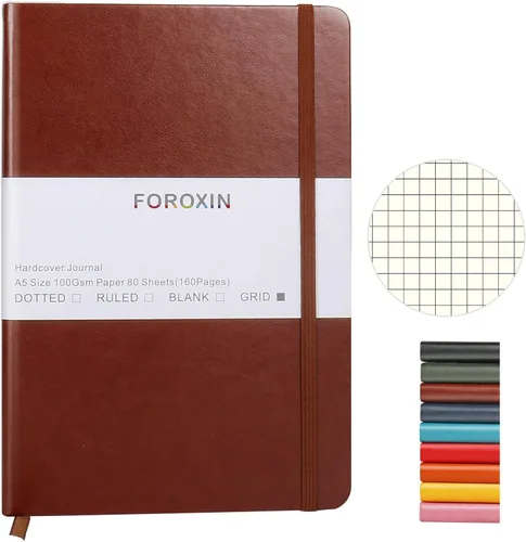 Miniatura 39 de Cuaderno de diario en blanco, negro, 160 páginas, tamaño mediano de 8.3 x 5.7 pulgadas, papel grueso de 3.53 oz/m², tapa dura