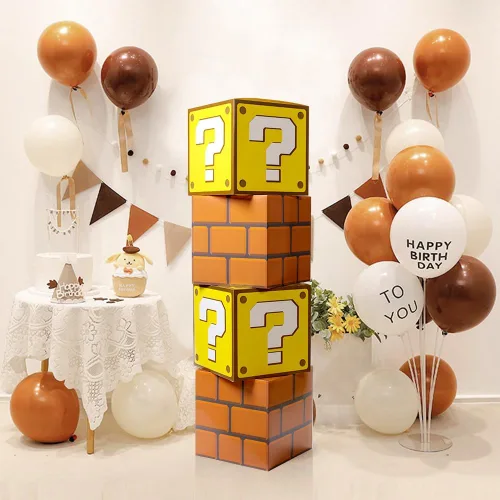 Miniatura 2 de SUYEPER 4 cajas grandes para fiesta de cumpleaños, preguntas y juegos de fiesta de ladrillo (11.8 x 11.8 pulgadas)