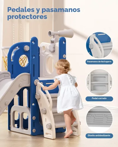 Miniatura 6 de Babytronic Tobogán para Niños Pequeños, 6 en 1 Tobogán de Interior para Niños de 1-3 Años, Juego de Escalador Interior y Exterior para Bebés