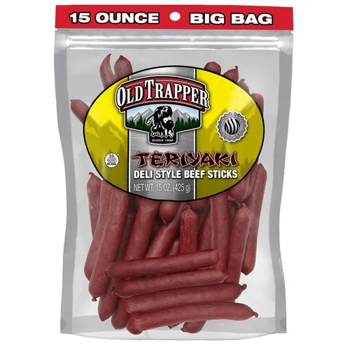 Miniatura 7 de Old Trapper Palitos de carne estilo delicatessen, sabor jalapeño, paquete de 15 onzas, palitos de carne picante, seis gramos de proteína y cero