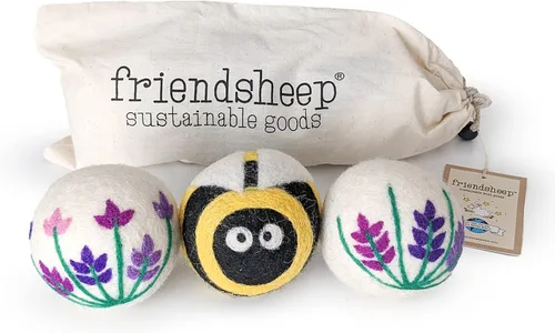 Miniatura 14 de Friendsheep Bolas secadoras de lana, alternativa orgánica reutilizable para suavizantes de telas para lavandería, hechas a mano, comercio justo