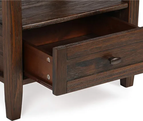 Miniatura 7 de SIMPLIHOME Warm Shaker - Mesa auxiliar de madera maciza de 20 pulgadas de ancho x 20 pulgadas de alto, color marrón carbón envejecido, mesa