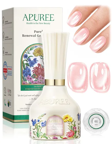 Miniatura 30 de APUREE Esmalte de uñas de gel fortalecedor: ámbar traslúcido Certificado USDA de base biológica Calidad de salón libre de HEMA Esmalte de gel