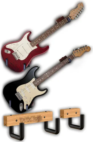 RawRock Soporte Horizontal para Guitarra Eléctrica - Montaje en Pared, Inclinación y Exhibición de Tu E-Guitarra (Guitarra Eléctrica de Estilo