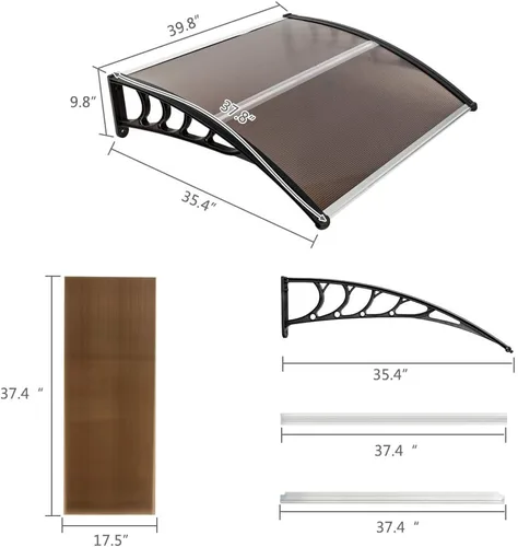 Miniatura 2 de Toldos de puerta al aire libre, toldo de ventana, toldo de puerta delantera de policarbonato moderno, para protección UV, lluvia y nieve, porches