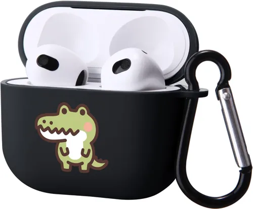 Miniatura 9 de Bonita funda de oso compatible con AirPods 3 con llavero, diseño de animales de dibujos animados, funda de TPU suave para AirPods de tercera