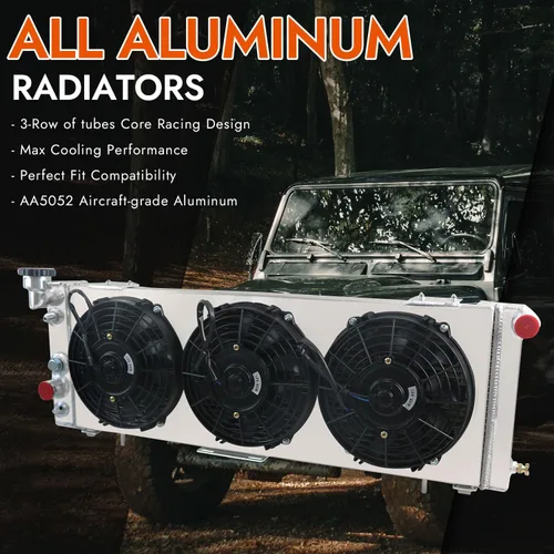 Miniatura 7 de Radiadores de aluminio CU1193 para Jeep Cherokee 1984-2001 para Jeep Comanche Radiador 1986-1992 para Jeep Wagoneer 1984-1990 3 filas Radiador