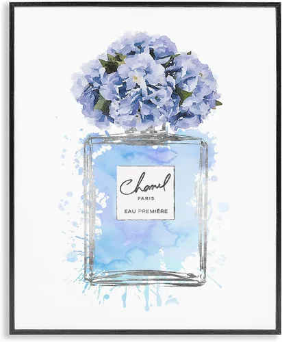 Miniatura 15 de Stupell Industries Ramo floral de rosas azules, lazo glamuroso, diseñado por Amanda Greenwood, arte de pared enmarcado en blanco, 24 x 30 pulgadas