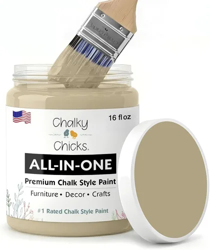 Miniatura 44 de Chalky Chicks - Pintura mate a la tiza, no requiere lijado, 4 onzas líquidas, color gris oscuro (Gun Metal Gray), para muebles, pintura sin Gris