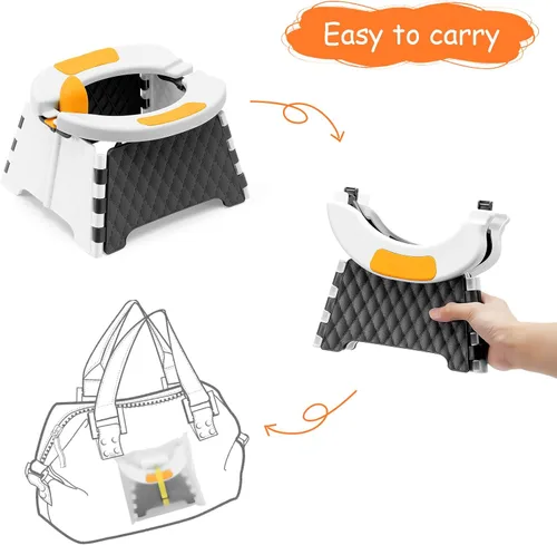 Miniatura 2 de Asiento de entrenamiento portátil para niños pequeños, inodoro plegable para niños, inodoro plegable para niños, orinal de viaje para automóvil