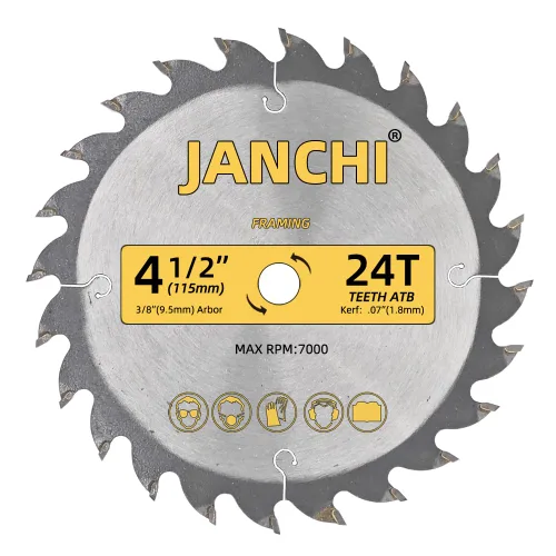 Miniatura 4 de Paquete de 3 hojas de sierra para carpintería de 4-1/2 pulgadas 24T, 30T y 40T con eje de 3/8 pulgadas, compatibles con sierra Dewalt, Craftsman