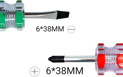 Miniatura 3 de Destornillador rechoncho: destornillador corto compacto para espacios reducidos, construcción duradera de acero cromado, fácil de usar, herramienta