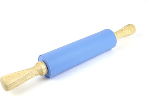 Miniatura 14 de Rodillo de silicona para hornear, antiadherente, rodillo para masa, mango de madera, accesorios de cocina, rodillo para pastelería