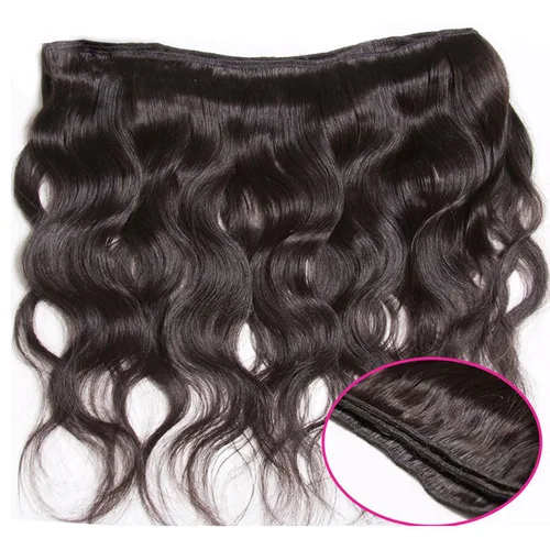 Miniatura 5 de UNice 4 manojos de cabello humano brasileño ondulado, 100% real, sin procesar, extensiones de cabello humano virgen, color negro natural, 20, 22