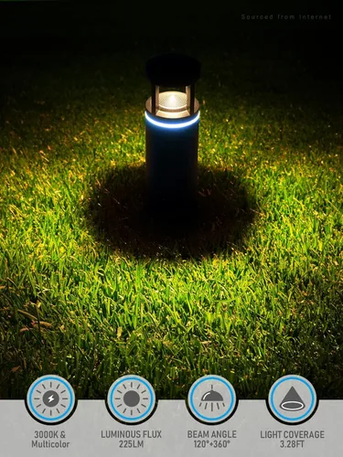 Miniatura 7 de LEONLITE Paquete de 8 luces LED RGB de bajo voltaje, bolardo LED de 12 V AC/DC, iluminación de camino de paisaje de 5 W, impermeable IP65, 7 cambios