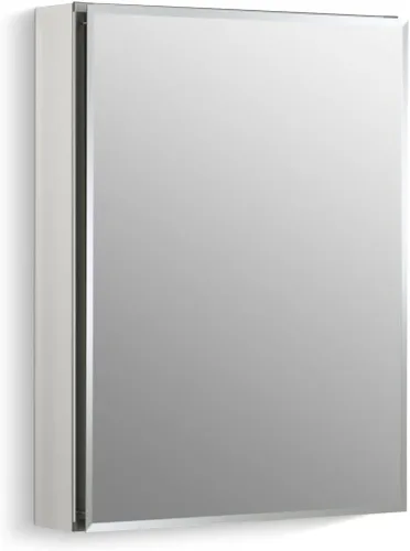 Kohler CB-CLC2026FS - Espejo Botiquín de Baño sin Marco, Puerta Individual, Marco Rectangular de Borde Biselado, Espejo de Gabinete de Baño,