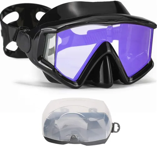 Máscara de buceo Anti-niebla Natación Snorkel máscara adecuada para adultos Buceo Natación Snorkel Gafas Máscaras Lentes negro-azul