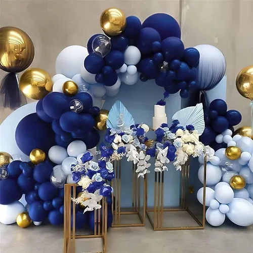 Miniatura 2 de 50 globos azules de 12 pulgadas y globos dorados 50 piezas de 12 pulgadas