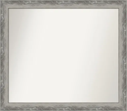 Miniatura 328 de Amanti Art Espejo de baño plateado para sobre el fregadero, 24 x 24 pulgadas, espejo cuadrado de peltre forjado a medida, marco de madera casual