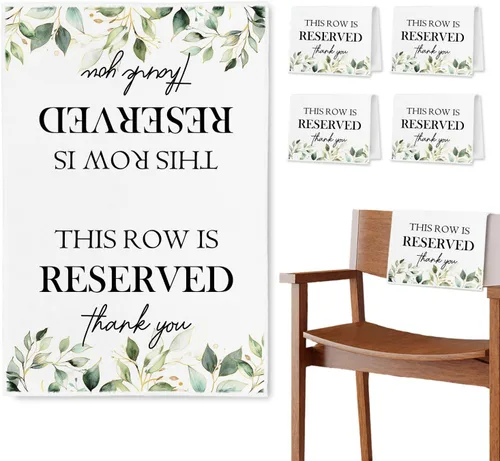 Miniatura 14 de Señales de Asiento Reservado para Sillas, Esta Fila Está Reservada Paños de Banco para Asientos de Iglesia, Decoraciones de Boda para Recepciones