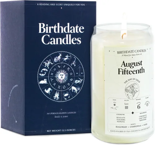 Miniatura 117 de Velas con fecha de nacimiento, 28 de octubre, velas perfumadas del zodiaco de Escorpio, regalo de cumpleaños, aroma a bergamota, canela y caoba